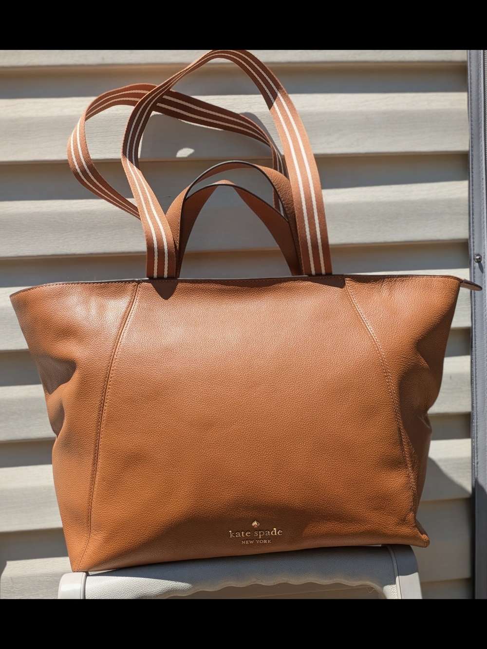 Kate Spade New York Tan Leather Tote Bag